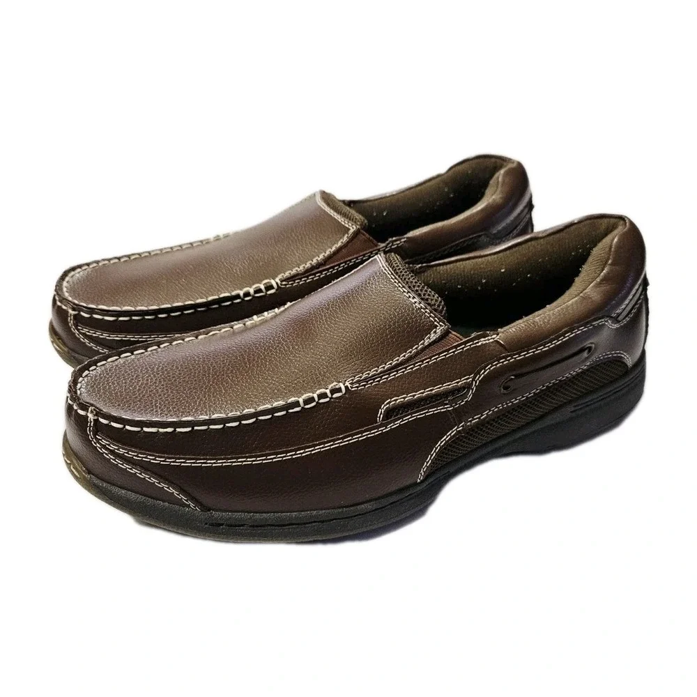 Dr Scholls 42J-D6 Men's Brown Comfort Leather Slip On Casual Loafer‎ Size 13 D